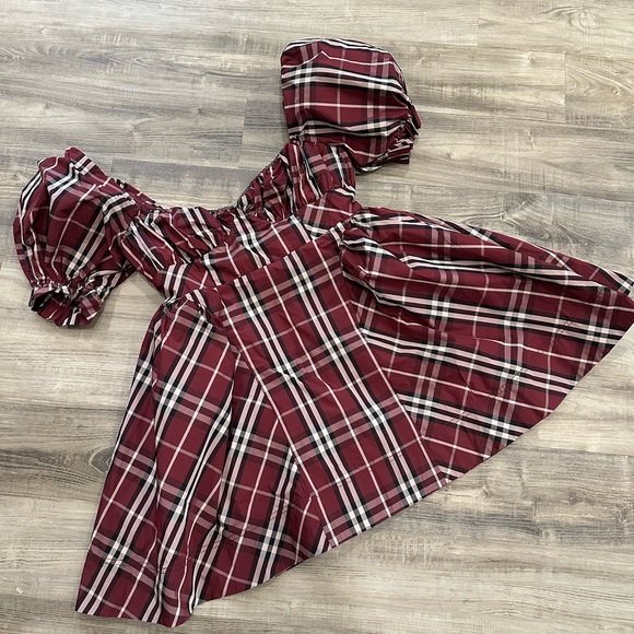Maeve by Anthropologie Plaid Puff-Sleeve Mini Dress – Size M (NWT) - Picture 2 of 11
